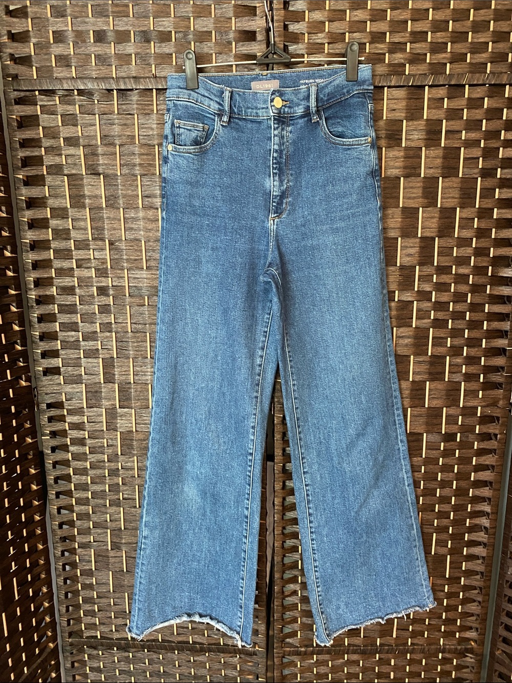 DL1961 Mid-Blue High-Rise Wide Leg Jeans Size 26